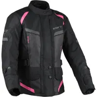 Difi Veste de moto textile imperméable Horizon Aerotex pour femme, noir/rose, taille M