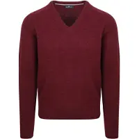 Steppin' Out Pull Col V Laine d'Agneau Bordeaux