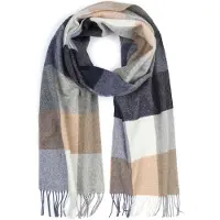Profuomo Écharpe Laine Multicoloré Beige Gris Bleu