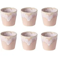 Costa Nova Tasses à espresso artisanales Grespresso – Lot de 6 – Rose – Grès portugais – 90 ml – Hauteur 6 cm