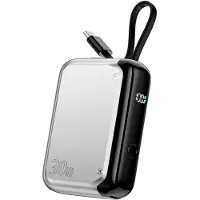 4smarts Power Bank Pocket avec câble USB-C intégré 10000 mAh 30 W argenté