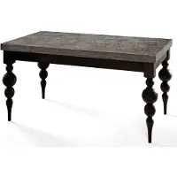 Alpi Möbel Lena Table de salle à manger rectangulaire extensible, dimensions : 160-210 x 90 x 78,5 cm, table de salon, couleur : gris foncé, avec pieds de couleur noire