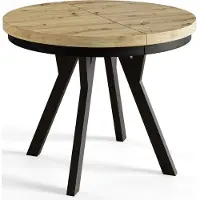 Alpi Möbel AlpiMeble Table de Salle à Manger Evo, Table de Salon Extensible, Lateau Stratifié 36 mm, Pieds Stables, Diamètre 80 cm - Artisan - Collection Evo