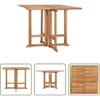 The Living Store Table de jardin pliante 90x90x75 cm en teck massif
