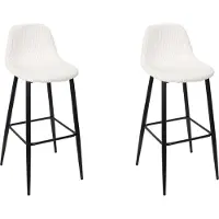 Home Deco Factory Lot de 2 Chaises de Bar - - Scott - Côtele - Beige et Noir