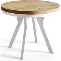 Alpi Möbel AlpiMeble Table de Salle à Manger Evo, Table de Salon Extensible, Lateau Stratifié 36 mm, Pieds Stables, Diamètre 80 cm - Craft - Collection Evo