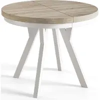 Alpi Möbel AlpiMeble Table de Salle à Manger Evo, Table de Salon Extensible, Lateau Stratifié 36 mm, Pieds Stables, Diamètre 110 cm - Sonoma - Collection Evo