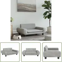 The Living Store Lit pour chien Gris clair 70x45x33 cm Velours