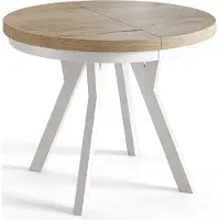 Alpi Möbel AlpiMeble Table de Salle à Manger Evo, Table de Salon Extensible, Lateau Stratifié 36 mm, Pieds Stables, Diamètre 110 cm - Halifax - Collection Evo