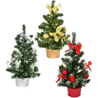 DOMMIO Arbres décorés avec un mélange de couleurs 25 cm, 3 pcs