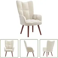 The Living Store Relaxsessel Cremeweiß Samt