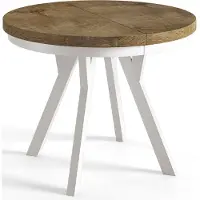 Alpi Möbel AlpiMeble Table de Salle à Manger Evo, Table de Salon Extensible, Lateau Stratifié 36 mm, Pieds Stables, Diamètre 80 cm - LEFKAS - Collection Evo