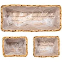 vidaXL Panier De Plantation Avec Stockage 3 Pcs Marron Rattan Kubu