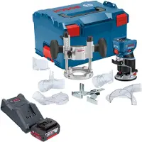 Bosch GKF 18V-8 Professional Affleureuse sans fil 18 V 8,0 mm Brushless + 1x batterie 4,0 Ah + chargeur + unité d'immersion + L-Boxx