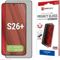 Displex Privacy Glass, Privacy Full Cover Panzerglas, MountMaster (1 pcs, Samsung Galaxy S26+), Téléphone portable : film de protection, Transparent