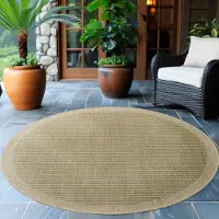 Ayyildiz Hali Ayyildiz Tapis d’extérieur terrasse Vert 200 cm rond d'extérieur, Unicolor, pour Terasse-Balcon-Cuisine, dos en polypropylène