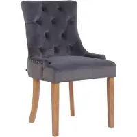 CLP Chaise de salle à manger matelassée en velours Gris foncé