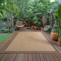 Ayyildiz Hali Ayyildiz Tapis d’extérieur terrasse Beige 140x200 cm Outdoor Indoor Tissé Machine 5 mm Aspect Jute Naturel pour Salon Cuisine Balcon Moderne