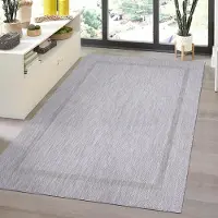 Ayyildiz Hali Ayyildiz Tapis d’extérieur terrasse Argent 60x100 cm d'extérieur, Couleur unique, pour Terasse-Balcon-Cuisine, dos en jute