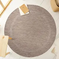 Ayyildiz Hali Ayyildiz Tapis d’extérieur terrasse Marron 200 cm rond d'extérieur, Couleur unique, pour Terasse-Balcon-Cuisine, dos en polypropylène