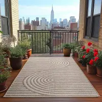 Ayyildiz Hali Ayyildiz Tapis d’extérieur terrasse Beige 80x150 cm d'extérieur, Résistant aux intempéries et aux UV, Cuisine, Balcon, Jardin, Salon et salle à manger, scandi