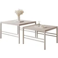 Idohome Table basse moderne FORMA 2en1 pour le salon avec structure en métal Table basse de salon Table de salon Cachemire