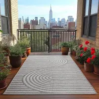Ayyildiz Hali Ayyildiz Tapis d’extérieur terrasse Gris 80x150 cm d'extérieur, Résistant aux intempéries et aux UV, Cuisine, Balcon, Jardin, Salon et salle à manger, scandin