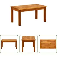 The Living Store Table basse de jardin 70x40x36 cm en bois massif d'acacia
