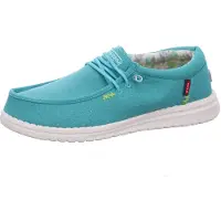 Fusion : Chaussures de sport pour femmes, chaussures basses, mocassins, couleur turquoise, style décontracté