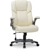 COLAMY – Chaise de bureau ergonomique, dotée d'un dossier haut, de repose-bras rabattables et d'une fonction d'inclinaison réglable