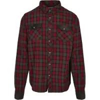 Brandit Chemise brocart / brun foncé / rouge cerise