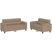 vidaXL Ensemble de canapés 2 pièces avec coussins Cappuccino-Brun Similicuir
