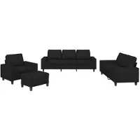 vidaXL Ensemble de canapés 4 pièces noir tissu