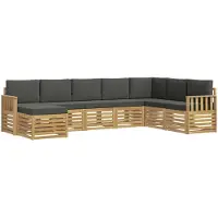vidaXL Ensemble de canapés d'extérieur , 8 pièces, blanc et anthracite
