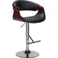 CLP Tabouret de bar Foley en similicuir (couleur : noyer/noir)