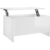 vidaXL Table basse blanc brillant 80x55,5x41,5 cm bois composite