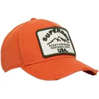 Superdry Femme Coton Impression Graphique Casquette De Camionneur, Orange &amp; Blanc