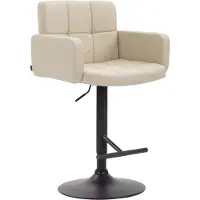 CLP Tabouret de bar Los Angeles, réglable en hauteur et pivotant | Couleur : crème, structure : noir