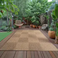 Ayyildiz Hali Ayyildiz Tapis d’extérieur terrasse Beige 240x340 cm Outdoor Indoor Tissé Machine Aspect Jute Naturel pour Salon Cuisine et Balcon
