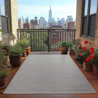 Ayyildiz Hali Ayyildiz Tapis d’extérieur terrasse Gris 240x340 cm d'extérieur, Résistant aux intempéries et aux UV, Cuisine, Balcon, Jardin, Salon et salle à manger, unicolo