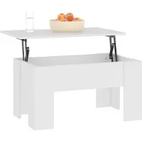 vidaXL Table basse blanche 79x49x41 cm Bois composite