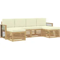 vidaXL Ensemble de canapés d'extérieur , 6 pièces, blanc et crème, en polyester