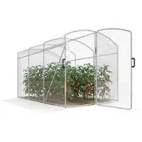 Outsunny Serre en film plastique 3x2x1,95 m Tunnel Serre à tomates étanche au vent