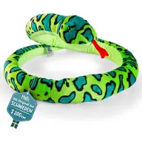 Nikcorp Serpent en peluche MIJOMA 250 cm doudou câlin pare-courants contre l¿air froid portes fenêtres jouet décoratif vert, diamètre 8 cm
