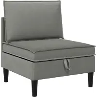 vidaXL Canapé deux places avec rangement , velours gris foncé