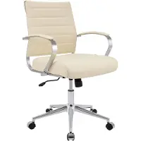 CLP Chaise de bureau Oakland - revêtement en tissu - Crème