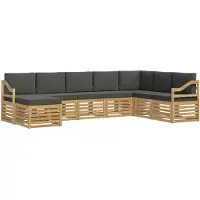 vidaXL Ensemble de canapés d'extérieur , 8 pièces, blanc et anthracite