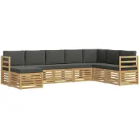 vidaXL Ensemble de canapés d'extérieur , 8 pièces, blanc et anthracite