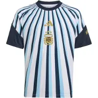 Adidas T-Shirt fonctionnel 'Argentinien 26 Pre-Match' bleu marine / bleu clair / or / blanc