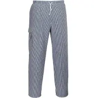 Portwest Vêtements de travail Chester bleu/blanc Pantalon de cuisine XL